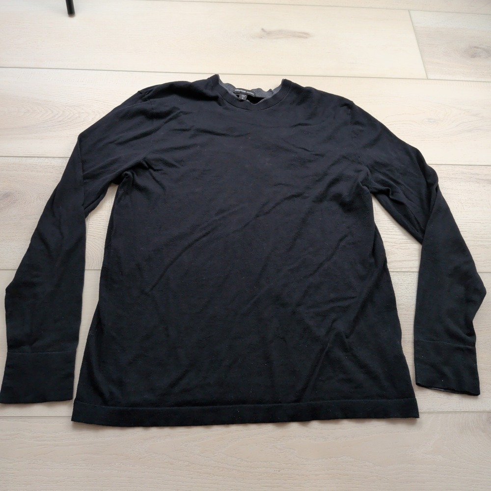 James Perse Los Angeles Mens Black 100% Cotton Crewneck Sweater Size 3